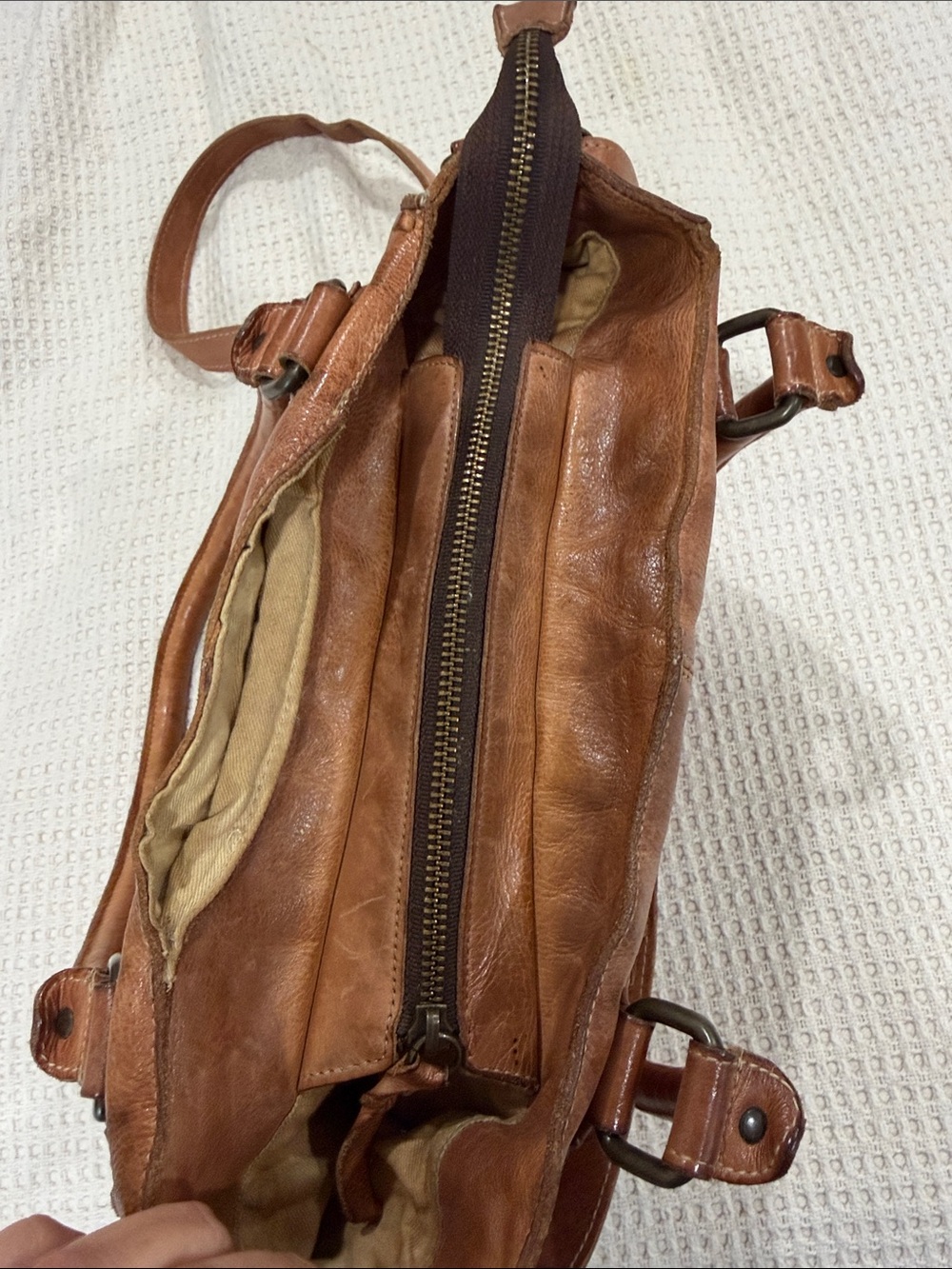 Bed Stu Leather purse Leather Satchel Handbag in Cognac Brown - Women Bags - Picture 6 of 9